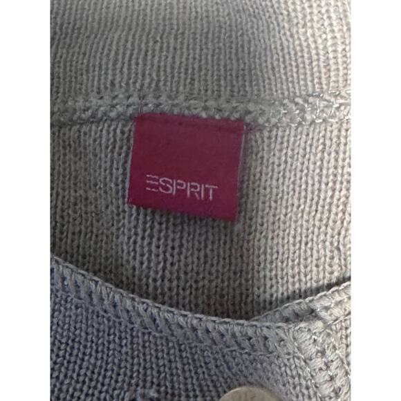 Esprit Tan Utility Button Front Sweater - Medium - Picture 6 of 9